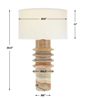 Ring Around - Onyx Table Lamp - Light Brown