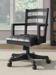 Wildenauer - Home Office Swivel Desk Chair - Brown / Black - R&R Furniture Gallery (Fountain Valley, CA)