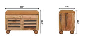 Shutter Shoe Rack With 2 Drawers - Beige - R&R Furniture Gallery (Fountain Valley, CA)