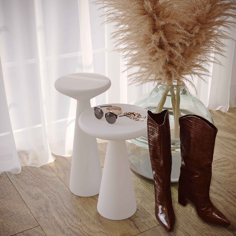Gianna - Concrete Accent Tables (Set of 2) - White - R&R Furniture Gallery (Fountain Valley, CA)