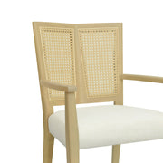 Mid Century Modern Arm Dining Chairs With Rattan Backrest - R&R Furniture Gallery (Fountain Valley, CA)