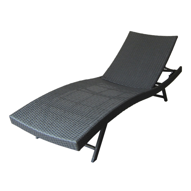 Wicker Chaise With Adjustable Reclining Seats (Set of 2) - Gray - R&R Furniture Gallery (Fountain Valley, CA)