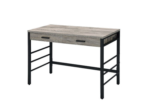 Disho - Writing Desk With USB - Light Weathered Oak & Black - R&R Furniture Gallery (Fountain Valley, CA)