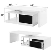 Buck II - Coffee Table With Swivel Top - White & Black High Gloss - R&R Furniture Gallery (Fountain Valley, CA)