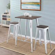 Set of two Lumi Source Oregon contemporary barstools with sleek design and wooden seats, perfect for modern kitchen or bar area.