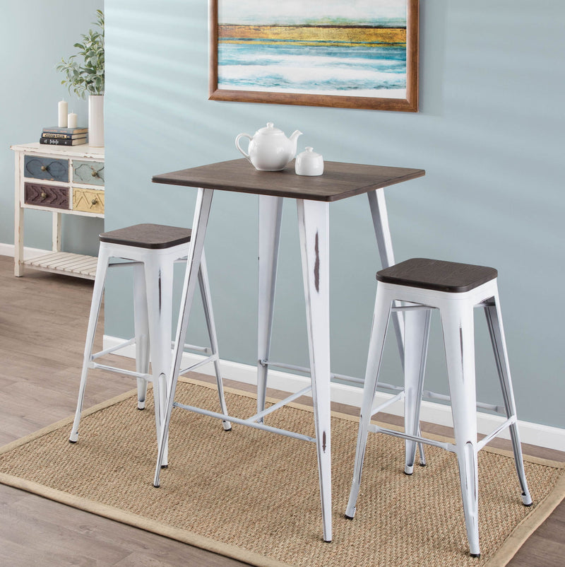 Set of two Lumi Source Oregon contemporary barstools with sleek design and wooden seats, perfect for modern kitchen or bar area.