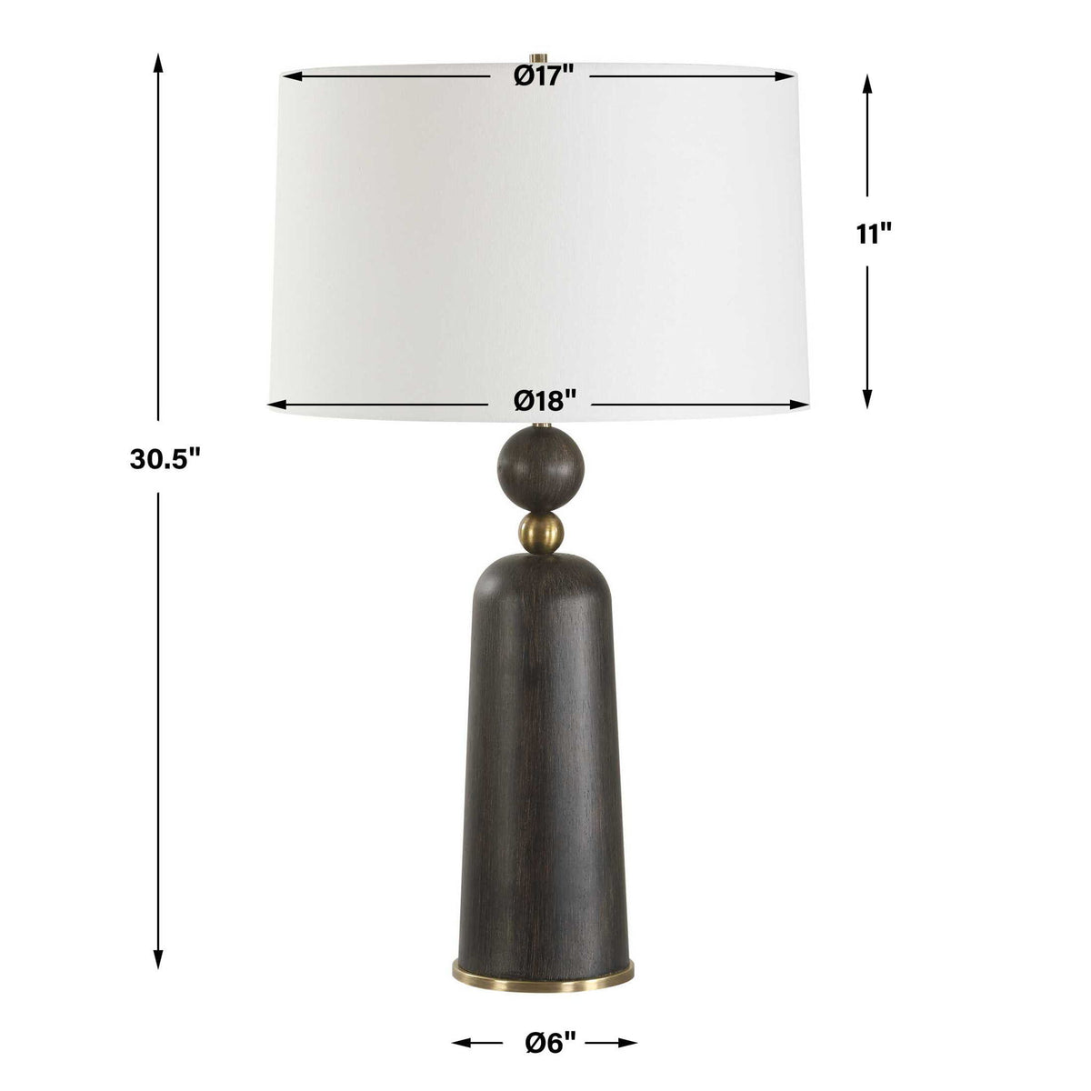 McQuinn - Table Lamp - Dark Walnut