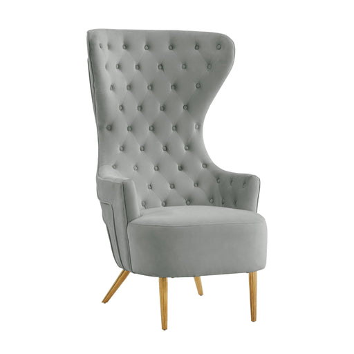 TOV Furniture Jezebel velvet wingback chair with high back and plush upholstery, stylish and comfortable for living room decor.