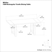 Simpli-Home Whitley dining table with wooden surface and sturdy legs, perfect for modern dining room settings.