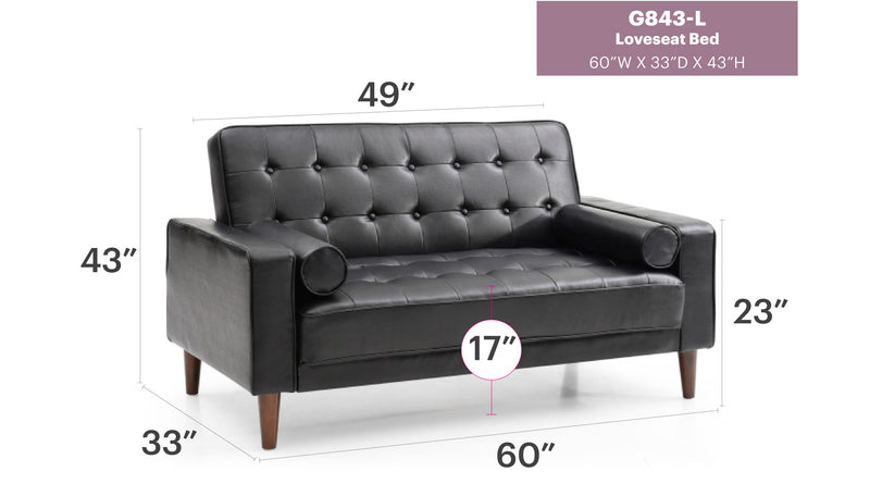 Contemporary Glory Furniture loveseat for two with plush fabric and modern design, perfect for small living spaces.