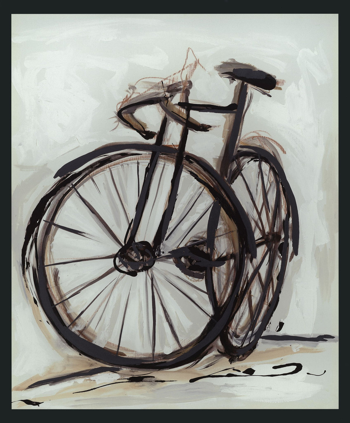 Pedal - 48" x 72" Painting By Buddy Whitlock - Black / Light Blue - R&R Furniture Gallery (Fountain Valley, CA)