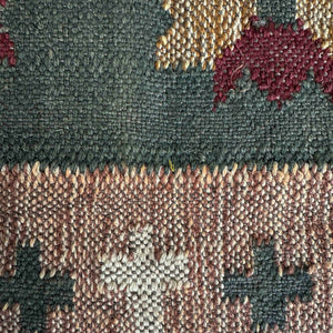 Rizi - Textured Wool Upholstered Bench - Beige / Blue - R&R Furniture Gallery (Fountain Valley, CA)