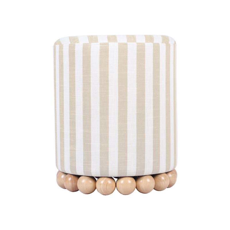 Dex - Striped Linen Ottoman - R&R Furniture Gallery (Fountain Valley, CA)