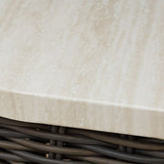 Kimora - Square End Table - Beige / Dark Brown - R&R Furniture Gallery (Fountain Valley, CA)