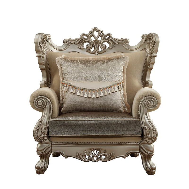 Ranita - Chair With 2 Pillows - Fabric & Champagne - R&R Furniture Gallery (Fountain Valley, CA)