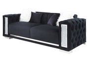 Trislar - Sofa With 4 Pillows (Same 52525) - Black Velvet - R&R Furniture Gallery (Fountain Valley, CA)