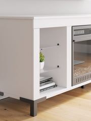 Brollevi - TV Stand With Fireplace - White - R&R Furniture Gallery (Fountain Valley, CA)