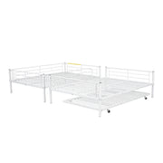 Steel construction bunk bed by DreamHaus with sturdy metal frame and ladder, ideal for space-saving bedroom sleeping arrangements.