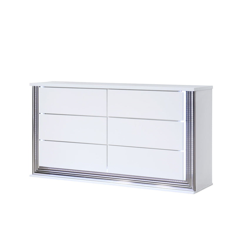 Moon - Smooth Dresser With LED - White - R&R Furniture Gallery (Fountain Valley, CA)