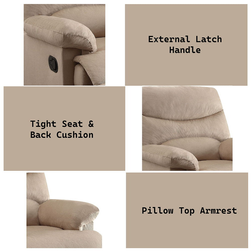 Arcadia - Motion Recliner - Beige Woven Fabric