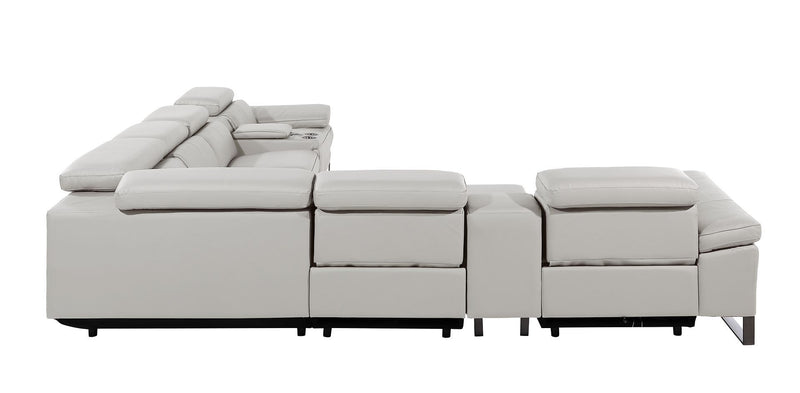 1246 - 8-Piece L-Shaped Modular Power Reclining Sectional With 4 Power Recliners And Power Headrests