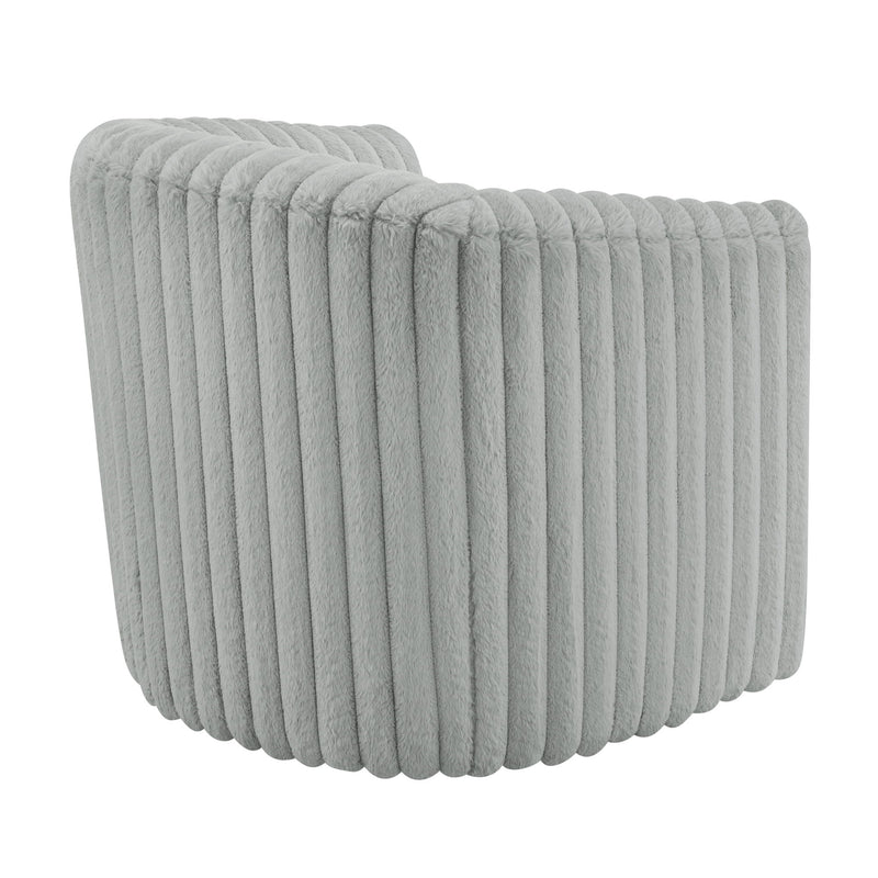 Alexa - Barrel Swivel Chair - Gray - R&R Furniture Gallery (Fountain Valley, CA)