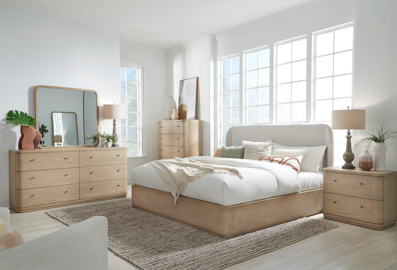 Penny Beveled Glass Wall or Dresser Mirror in Buff Cream
