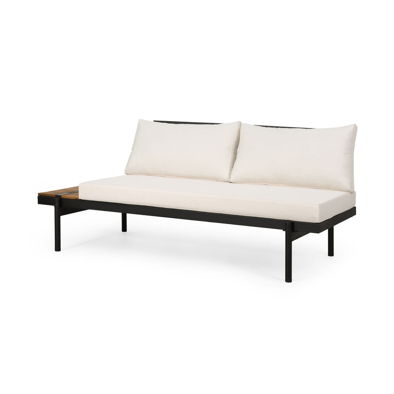 Noble House Theo 2-seat sofa with plush cushions and modern design, upholstered in neutral fabric for stylish living room decor.