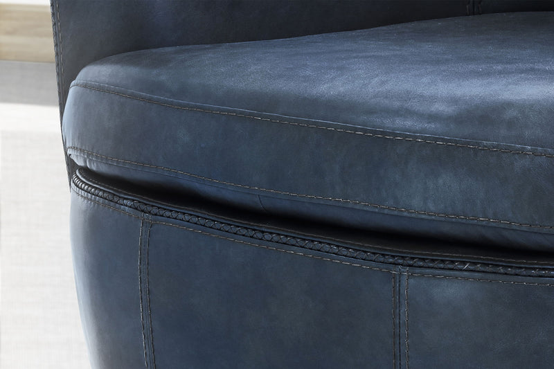 Barolo - 100% Italian Leather Swivel Club Chair (Set of 2)