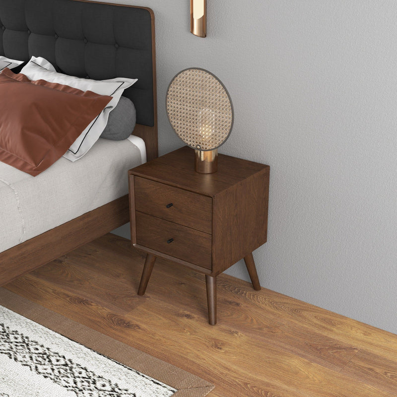 Caroline - Mid-Century Modern Style Night Stand 2 Drawer - R&R Furniture Gallery (Fountain Valley, CA)
