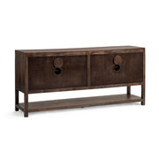 Classic Home Costa 4-door buffet cabinet with sleek wood finish and ample storage space, showcasing a stylish furniture piece.