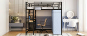Loft Bed With Desk, Shelves, Power Outlet, LED Light And Wardrobe - R&R Furniture Gallery (Fountain Valley, CA)