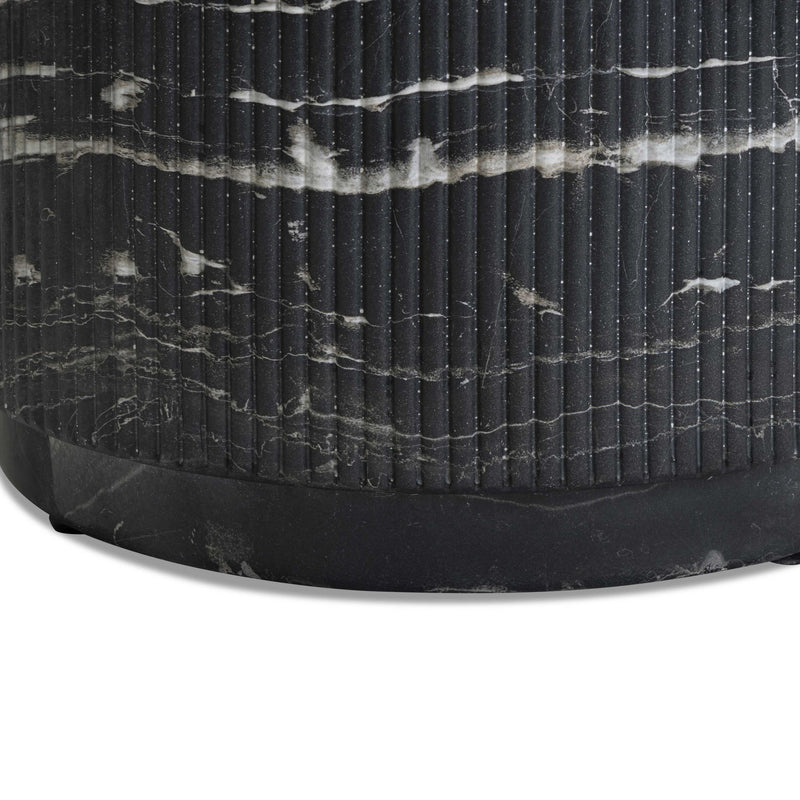 Hades - Indoor / Outdoor Faux Marble Concrete Coffee Table - Black
