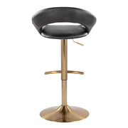 Pair of Lumi Source Posh contemporary glam adjustable barstools with swivel seats, rounded T footrests, and modern design.