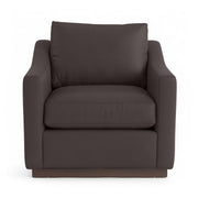 Classic Home Aspen accent arm chair with plush fabric upholstery and wooden legs, stylishly designed for living room decor.