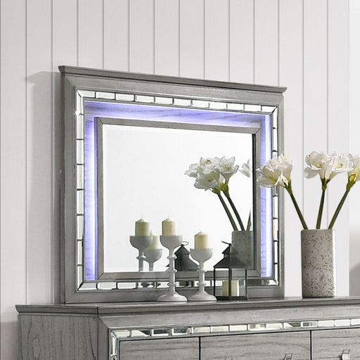 Antares - Mirror With LED - Light Gray Oak - R&R Furniture Gallery (Fountain Valley, CA)