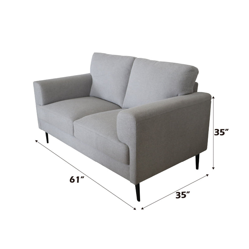 Kyrene - Loveseat - Light Gray Linen - R&R Furniture Gallery (Fountain Valley, CA)