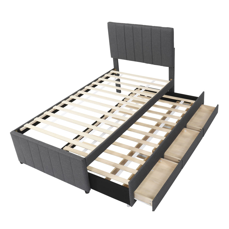 Upholstered Design Platform Bed With Trundle - R&R Furniture Gallery (Fountain Valley, CA)