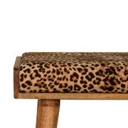 Leopard Tray Style Footstool - Brown Oak - R&R Furniture Gallery (Fountain Valley, CA)