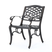 Luminea - Outdoor Aluminum Dining Chair With Scroll Design, Lattice Pattern And Cabriole Legs - Copper - R&R Furniture Gallery (Fountain Valley, CA)