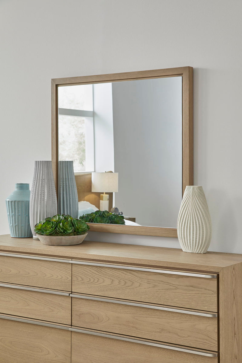 Modus Coastal Modern Dresser Mirror in Bisque, standalone mirror with sleek design and clean lines for contemporary bedroom decor.