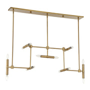 Uttermost 14 Light Gold Modern Linear Pendant Lighting fixture with sleek metal frame and minimalist design.
