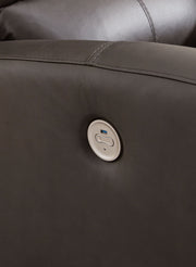 Boxmere - Dbl Power Reclining Loveseat with Console - Storm - R&R Furniture Gallery (Fountain Valley, CA)