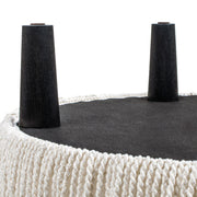 Yolanda - Round Upholstered Accent Ottoman - Almond White - R&R Furniture Gallery (Fountain Valley, CA)