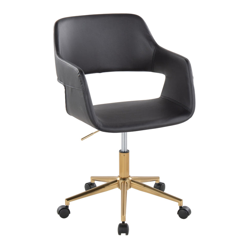 Lumi Source Margarite contemporary task desk chair with black mesh back and cushioned seat, ergonomic design for office use.