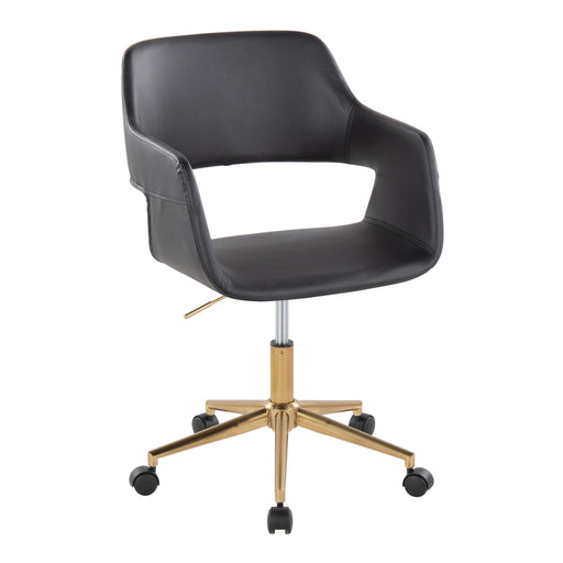 Lumi Source Margarite contemporary task desk chair with black mesh back and cushioned seat, ergonomic design for office use.