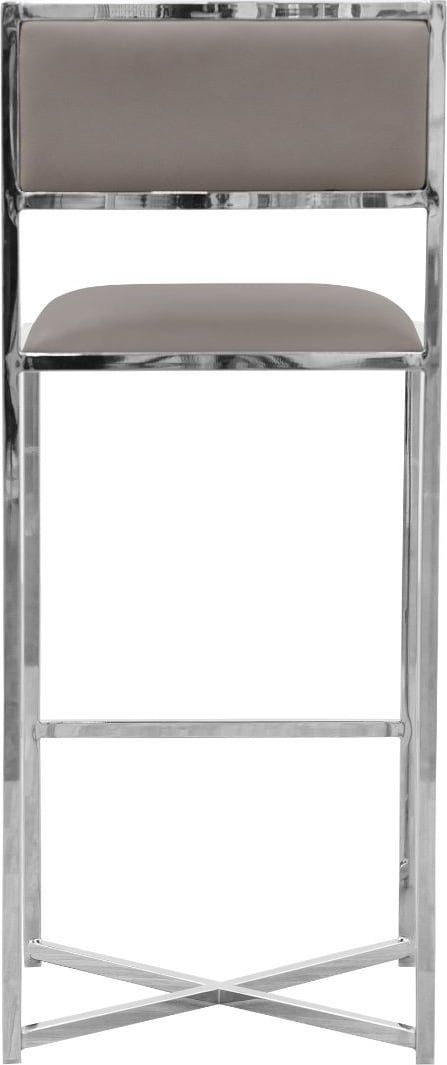 Amalfi X-Base Bar Stool in Taupe Leather