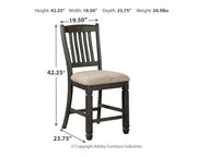 Tyler Creek - Upholstered Barstool (Set of 2) - Black / Grayish Brown - R&R Furniture Gallery (Fountain Valley, CA)