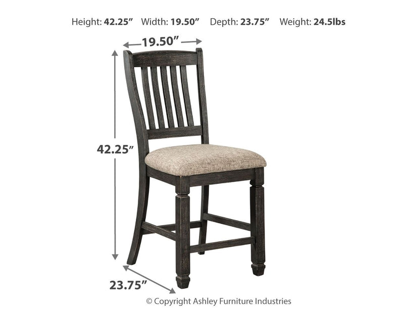 Tyler Creek - Upholstered Barstool (Set of 2) - Black / Grayish Brown - R&R Furniture Gallery (Fountain Valley, CA)