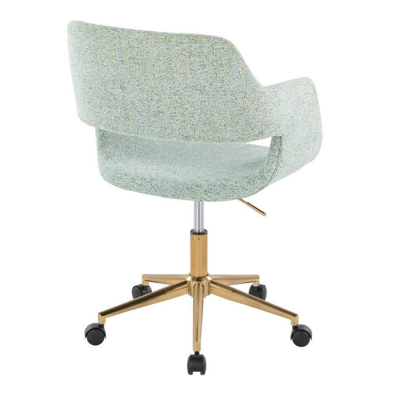 Lumi Source Margarite contemporary task desk chair with black cushioned seat and adjustable height for modern office use